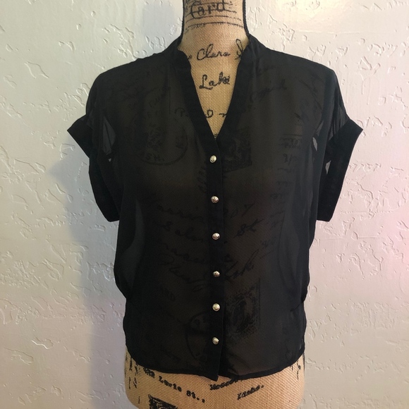 Chocolate U. S. A., sheer blouse, size small - Picture 1 of 4